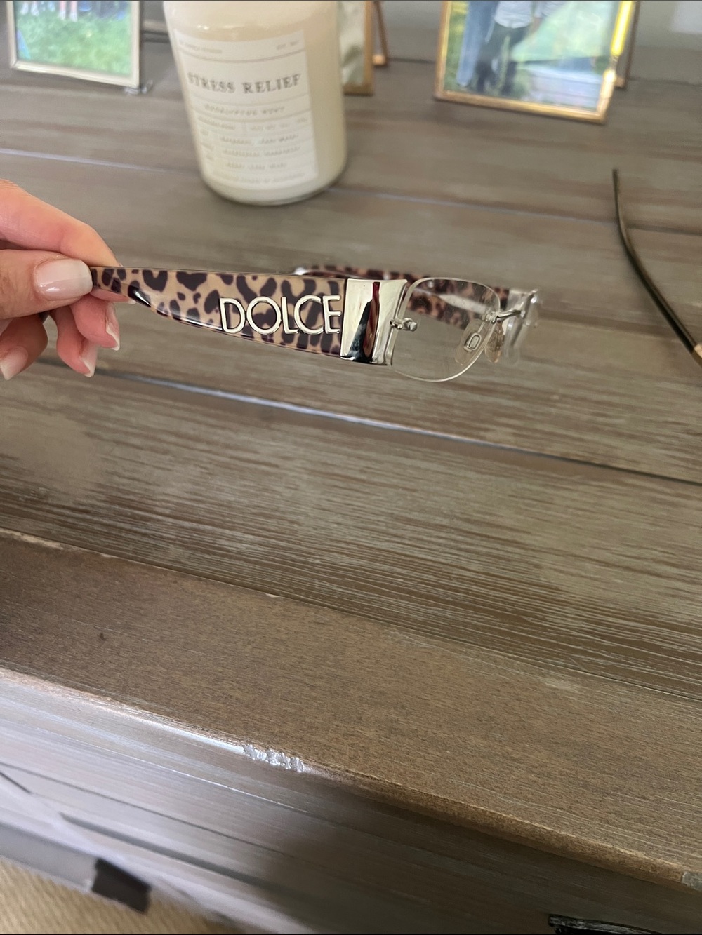 Dolce & Gabbana Print Rimless Sunglasses - Beige/Brown
